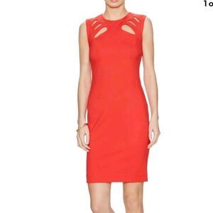 BRAND NEW PREMIER AMOUR CREW NECK SLEEVELESS ZIP CLOSURE FRONT CUTOUT  DRESS